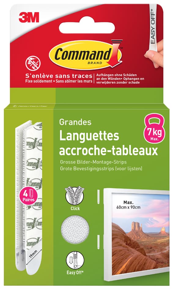 3m Command Bilder-Montagestreifen Strips, Größe: L, Schwarz