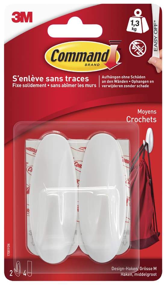 3m Command Designer-Haken, Kunststoff, Größe: S, Weiß
