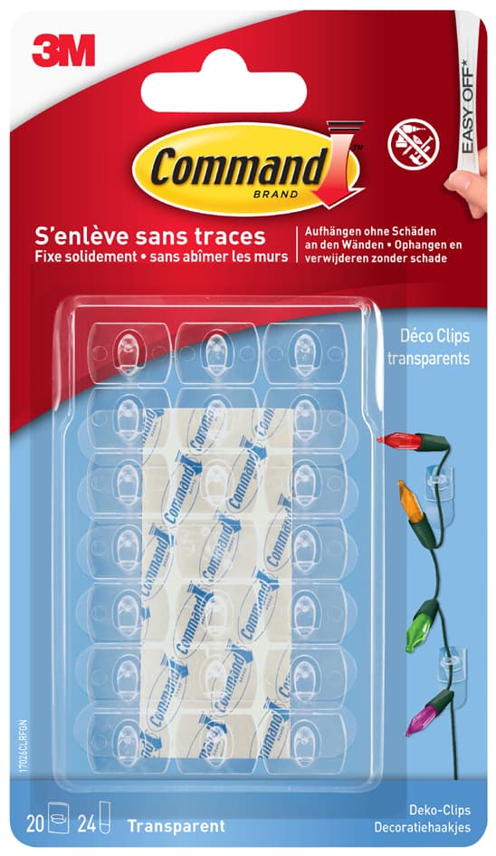 3m Command Deko-Clip, Kunststoff, Größe: Xs, Transparent