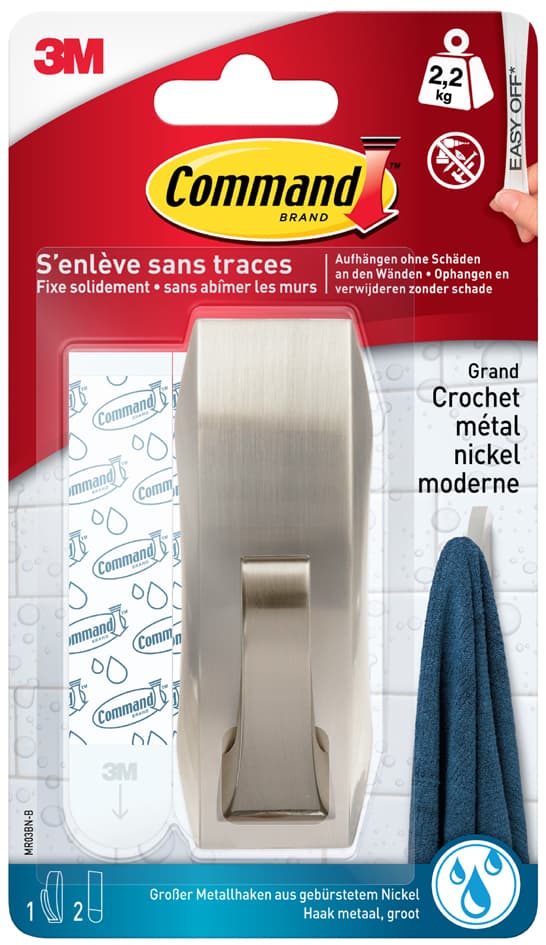 3m Command Metall-Haken , Modern, , Größe: L, Silber