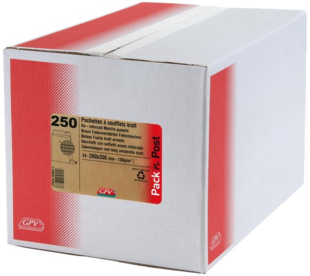 Gpv Faltenversandtaschen B5, 176 X 250 Mm, Ohne Fenster