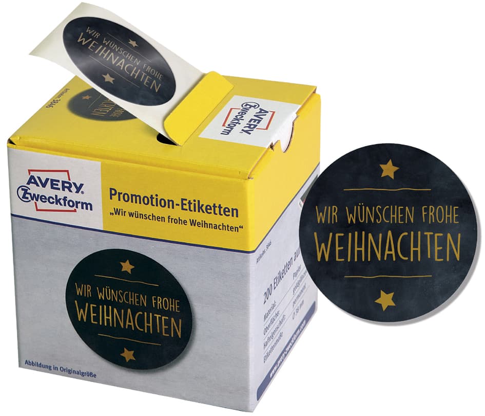 Avery Zweckform Promotion-Etiketten , Weihnachten, , Schwarz
