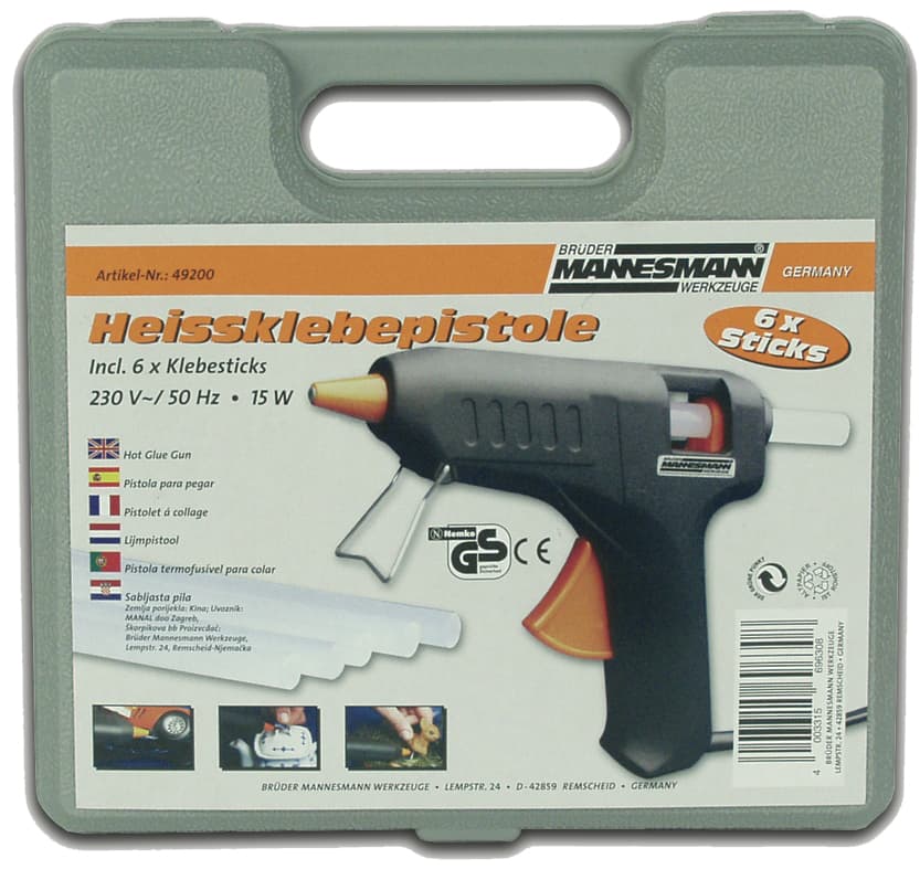 Brüder Mannesmann Heißklebepistole, Im Kunststoffkoffer