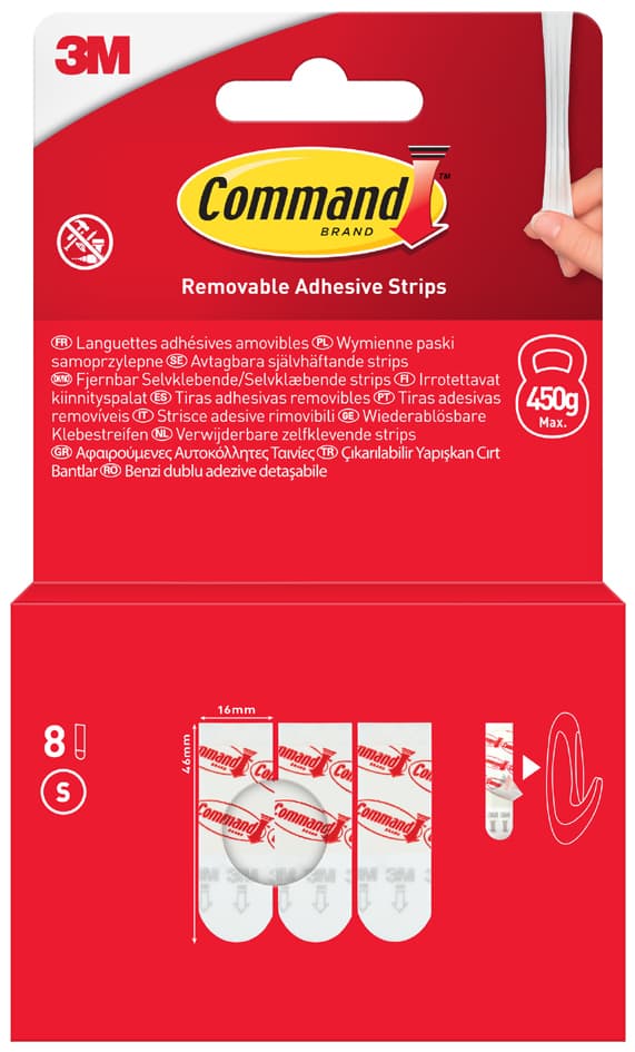 3m Command Nachfüllpackung Strips, Größe: S, Weiß