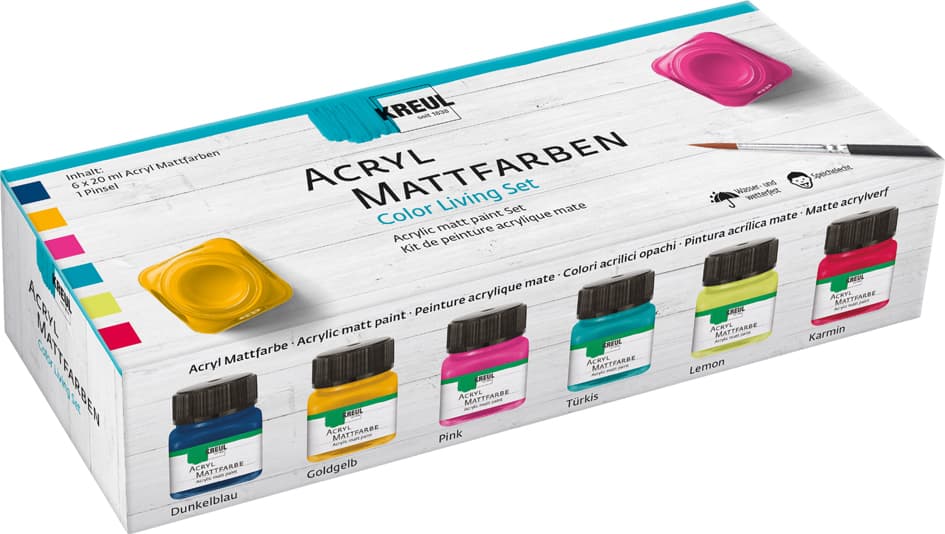 Kreul Acryl-Mattfarbe, Color Living-Set 6 X 20 Ml