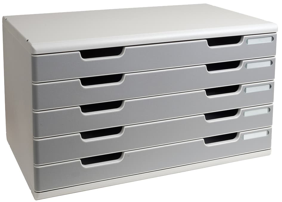 Exacompta Schubladenbox Modulo A3, 5 Schübe, Steingrau
