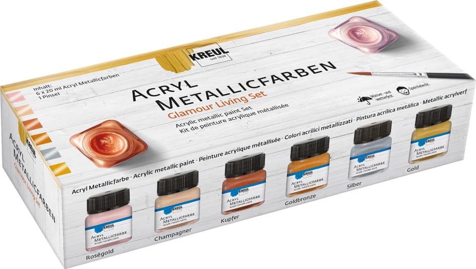 Kreul Acryl-Metallicfarbe, Glamour Living-Set