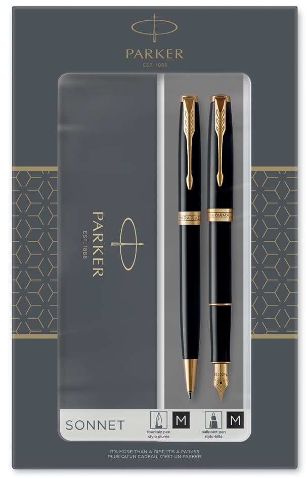 Parker Schreibgeräte-Set Sonnet Black Lacquer G.C.