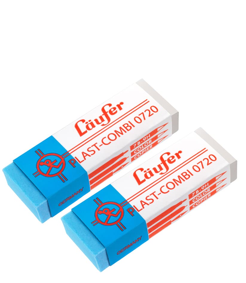 Läufer Kunststoff-Radierer Plast Combi, 2er Blisterkarte
