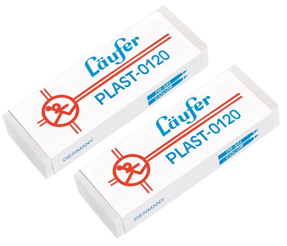 Läufer Kunststoff-Radierer Plast-0120, 2er Blisterkarte