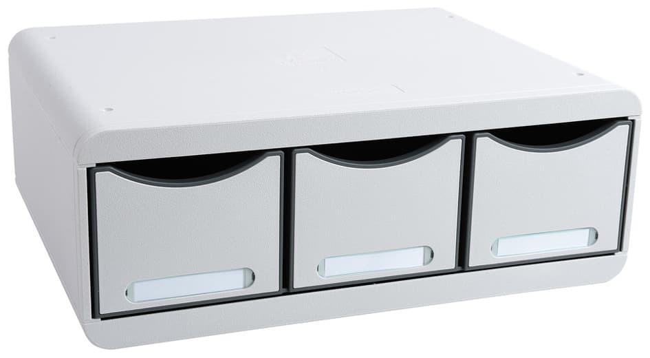 Exacompta Schubladenbox Toolbox Maxi, 3 Schübe, Lichtgrau