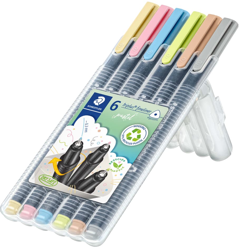 Staedtler Fineliner Triplus Pastel, 6er Etui