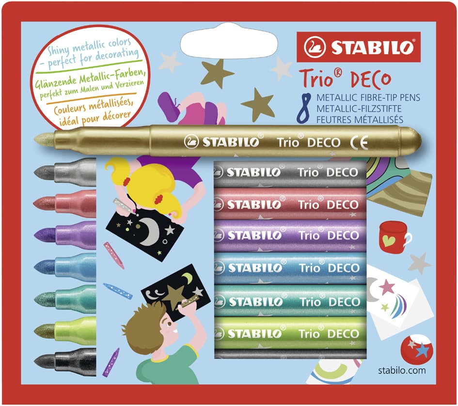 Stabilo Fasermaler Trio Deco, 8er Kartonetui
