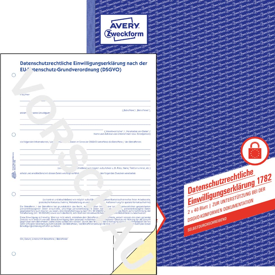 Avery Zweckform Formularbuch Einwilligungserklärung Dsgvo