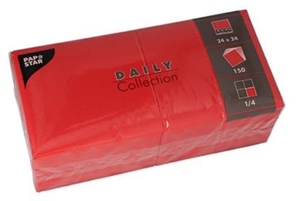 Papstar Cocktail-Servietten, 240 X 240 Mm, 3-Lagig, Rot