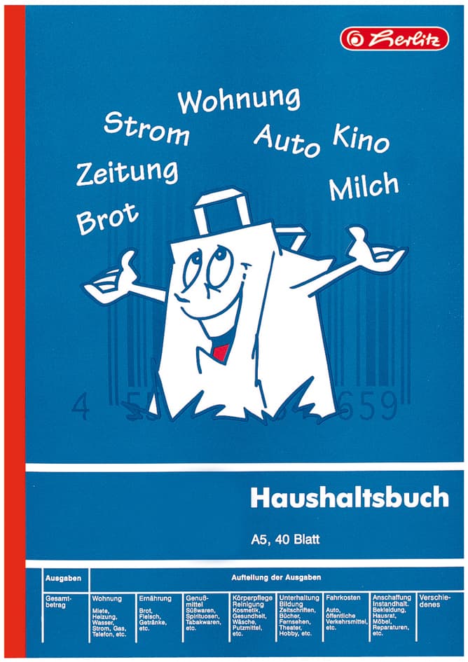 Herlitz Formularbuch , Haushaltsbuch, , Din A5, 40 Blatt
