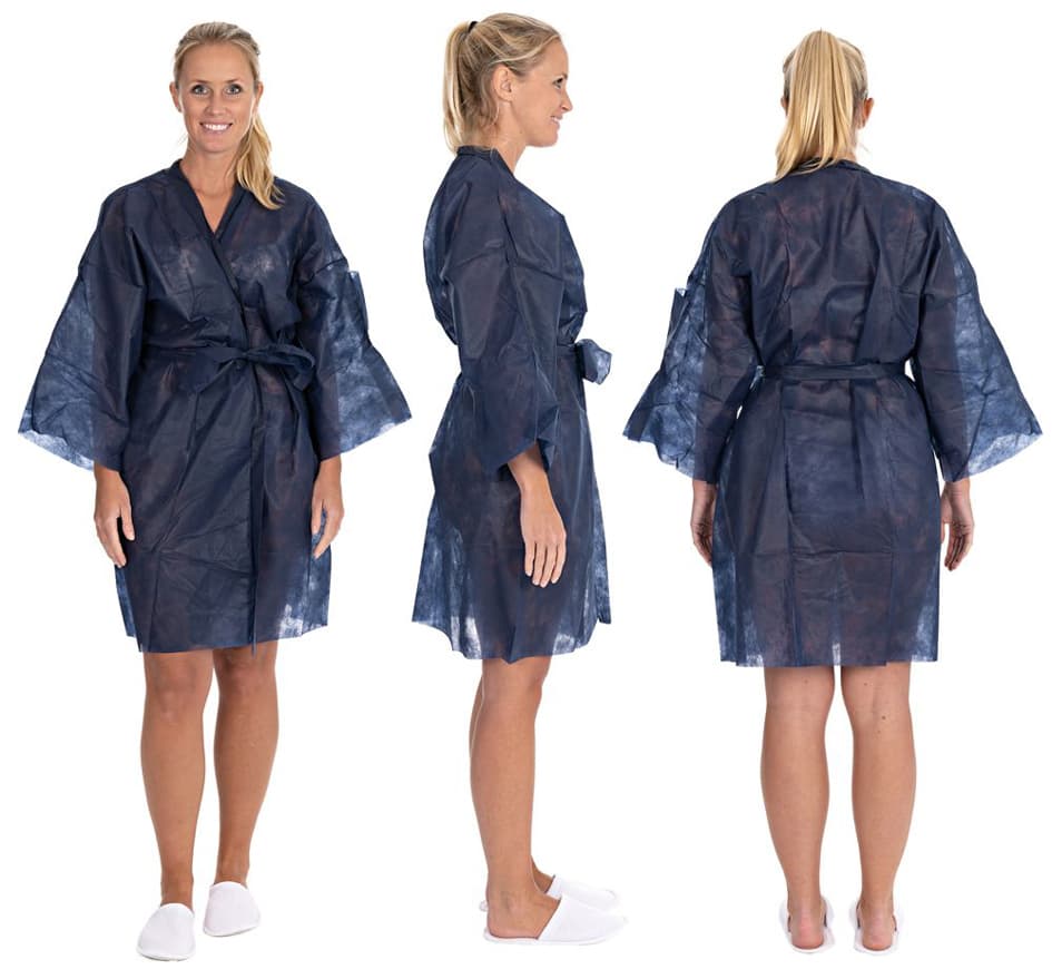 Hygostar Einweg-Kimono, Aus Pp-Vlies, Einheitsgröße, Blau