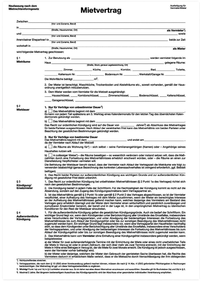 Herlitz Vordruck , Mietvertrag, , Din A4, 4-Seitig