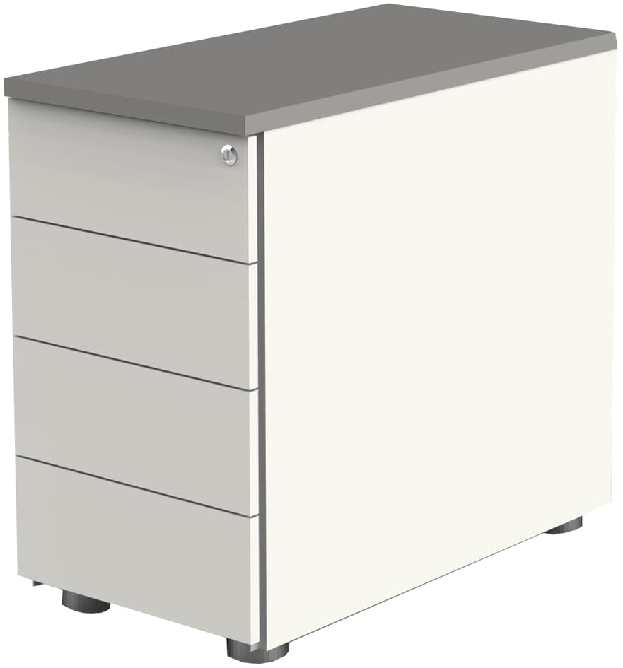 Kerkmann Anstell-Container, 4 Schübe, Weiß/Graphit