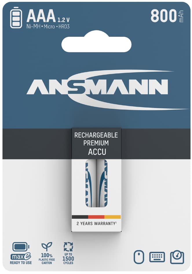 Ansmann Nimh Akku Maxe, Micro (Aaa) 800 Mah, 2er Blister