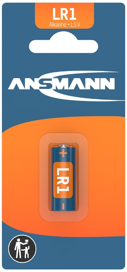 Ansmann Alkaline Rundzelle , Lr1, , 1,5 Volt, 1er-Blister