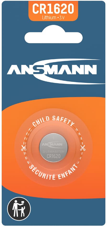 Ansmann Lithium Knopfzelle , Cr1620, , 3,0 Volt, 1er-Blister