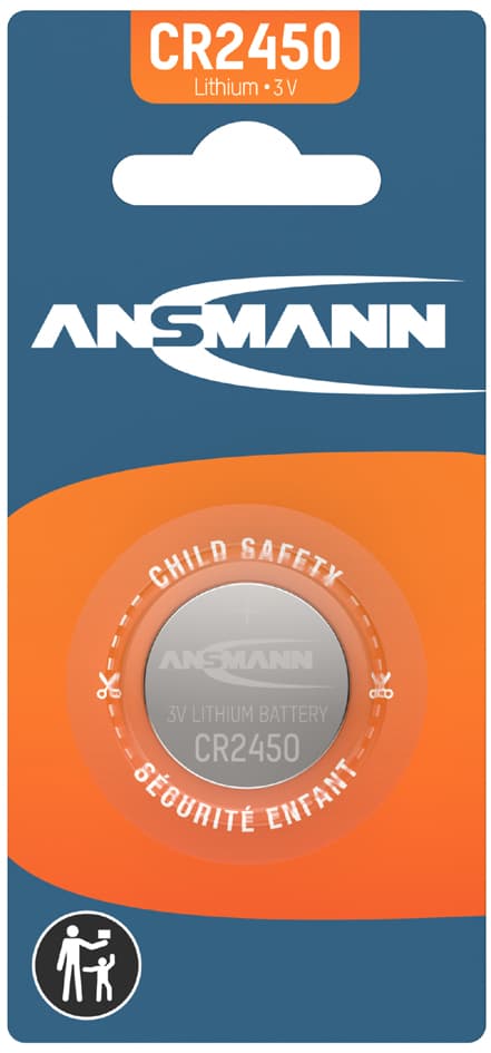 Ansmann Lithium Knopfzelle , Cr2450, , 3,0 Volt, 1er-Blister