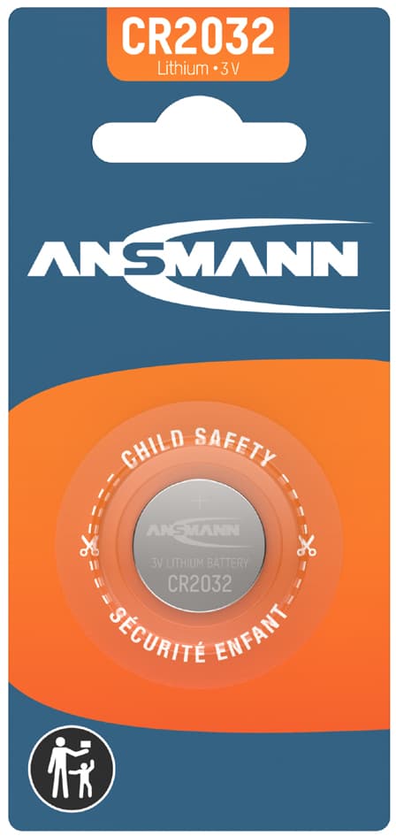Ansmann Lithium Knopfzelle , Cr2032, , 3,0 Volt, 1er-Blister