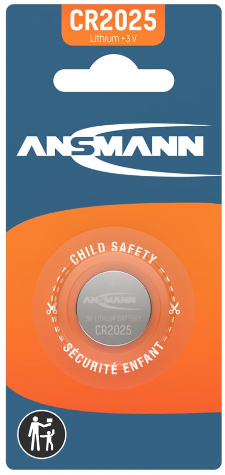 Ansmann Lithium Knopfzelle , Cr2025, , 3,0 Volt, 1er-Blister