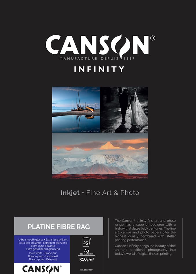 Canson Infinity Fotopapier , Platine Fibre Rag, , 310 G/Qm,A3+