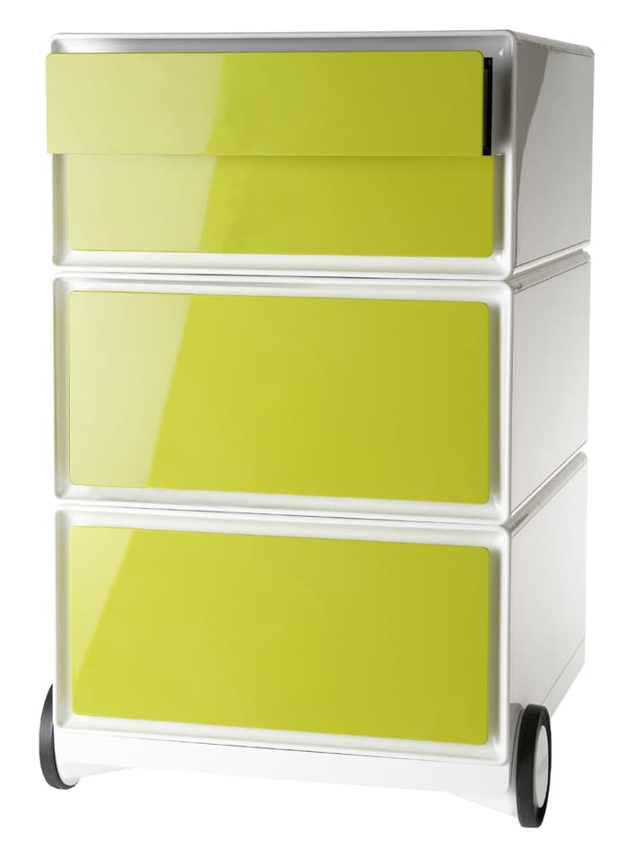 Paperflow Rollcontainer Easybox, 4 Schübe, Weiß / Grün