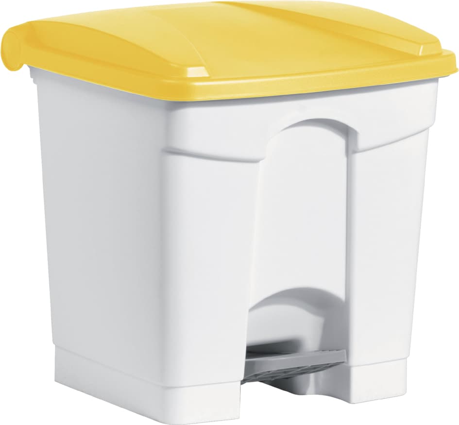 Helit Tret-Abfalleimer , The Step, , 30 Liter, Weiß/Gelb