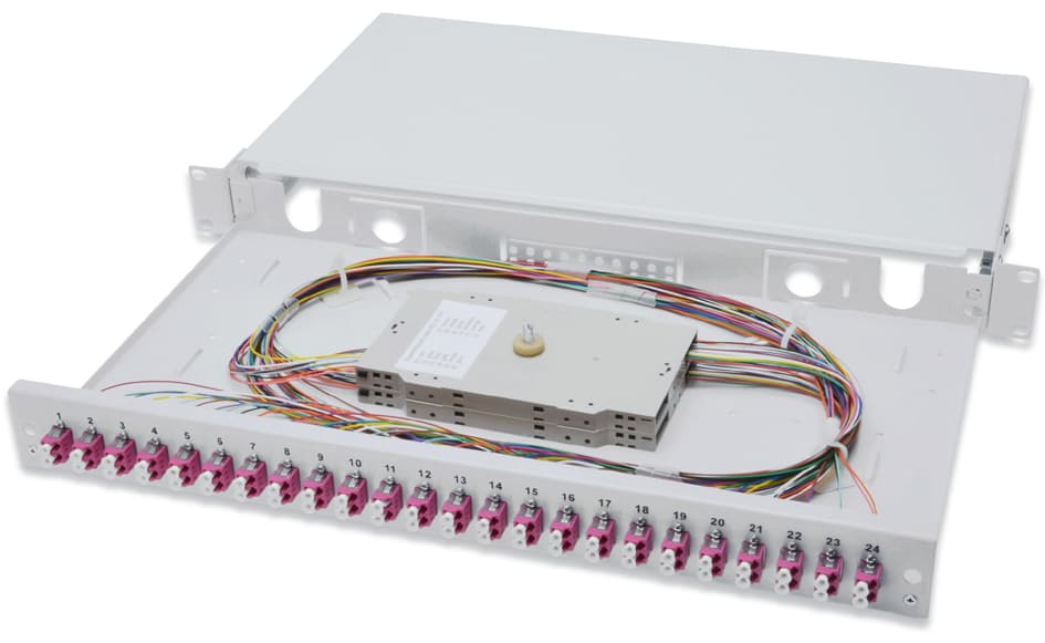 Digitus 19,  Glasfaser Lwl Spleißbox, Om4, Bestückt, 24 X Lc