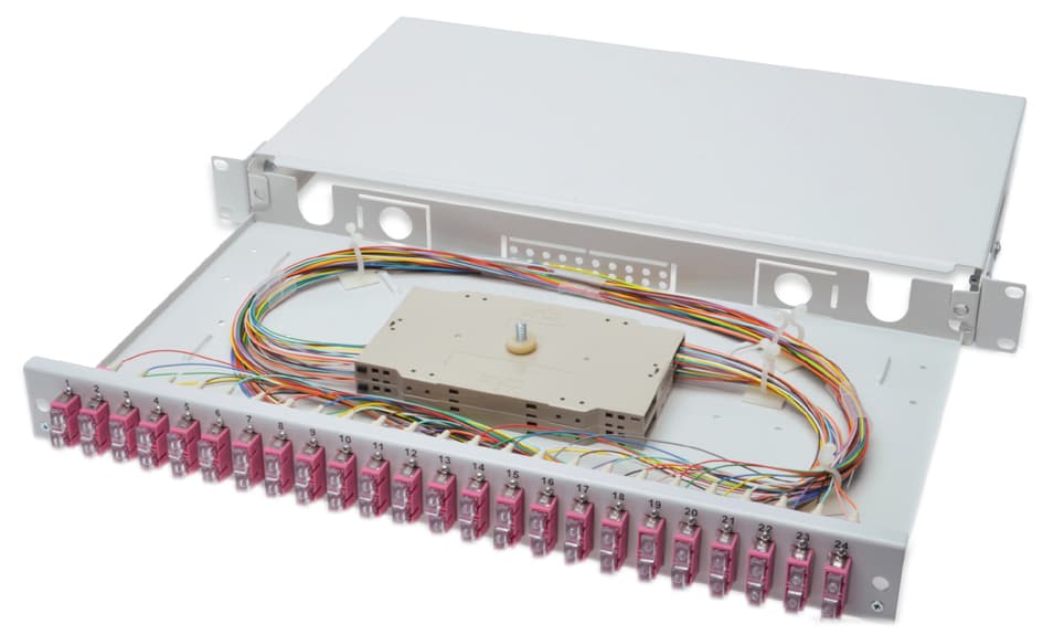 Digitus 19,  Glasfaser Lwl Spleißbox, Om4, Bestückt, 24 X Sc
