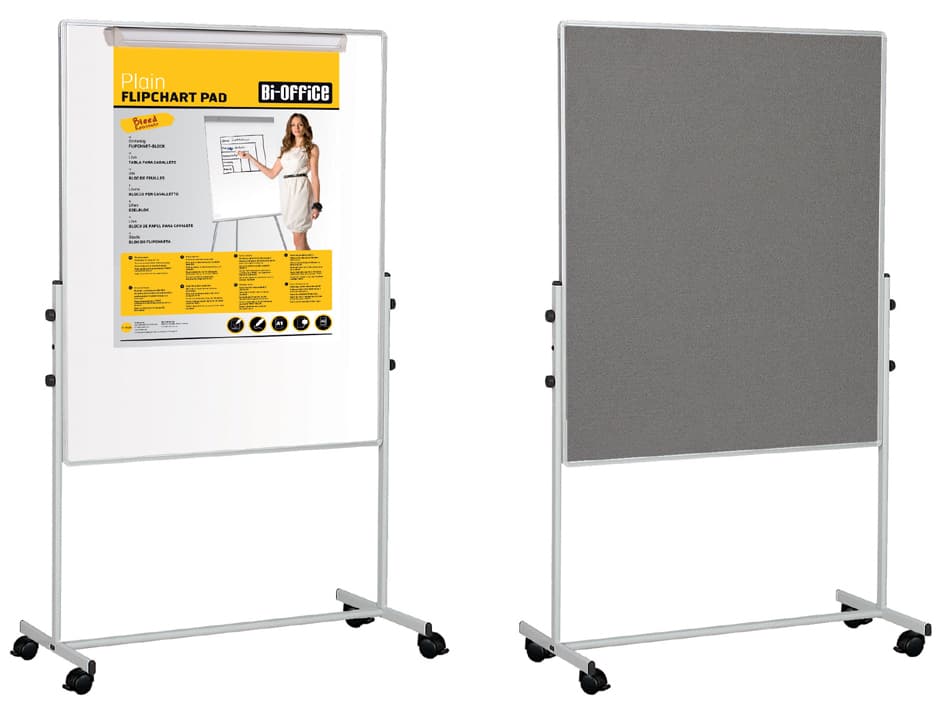 Bi-Office Mobile Kombitafel, Weißwand / Filz, 1200 X 1200 Mm
