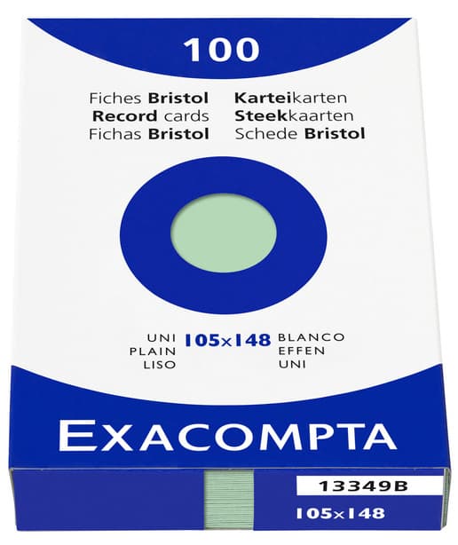 Exacompta Karteikarten, Din A6, Kariert, Farbig Sortiert