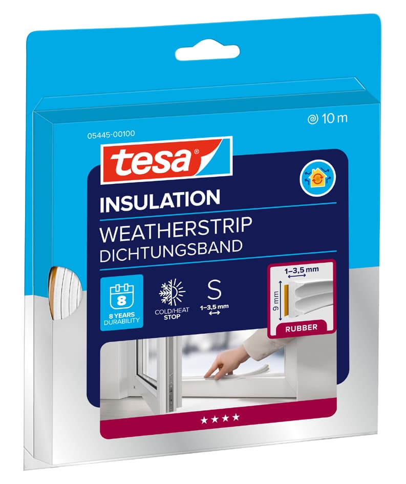 Tesa Insulation Dichtungsband S, Weiß, 9 Mm X 10 M