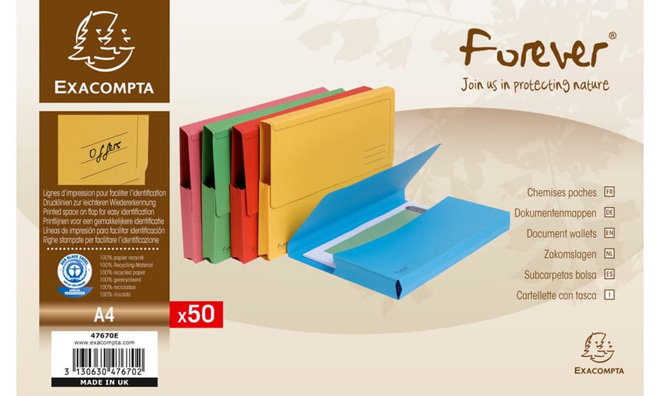 Exacompta Dokumententasche Forever, Din A4, Gelb