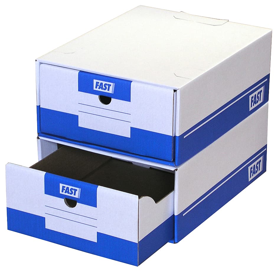 Fast Archiv-Schubladen Tirofast, Farbe: Weiß / Blau