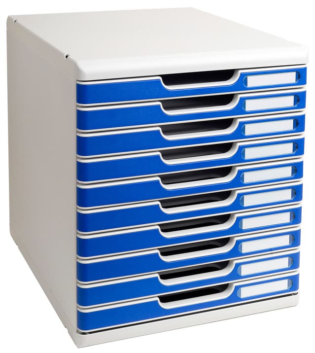 Exacompta Schubladenbox Modulo A4, 10 Schübe, Blau
