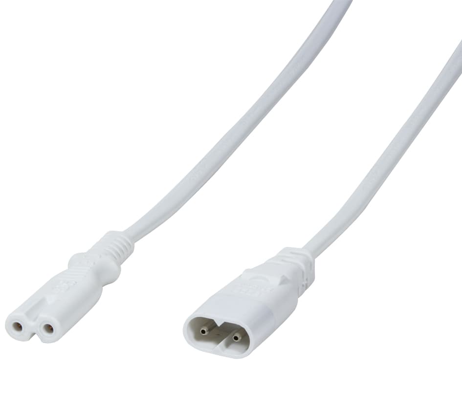 Logilink Kaltgeräte-Verlängerungskabel, C8 - C7, 2,0 M, Weiß