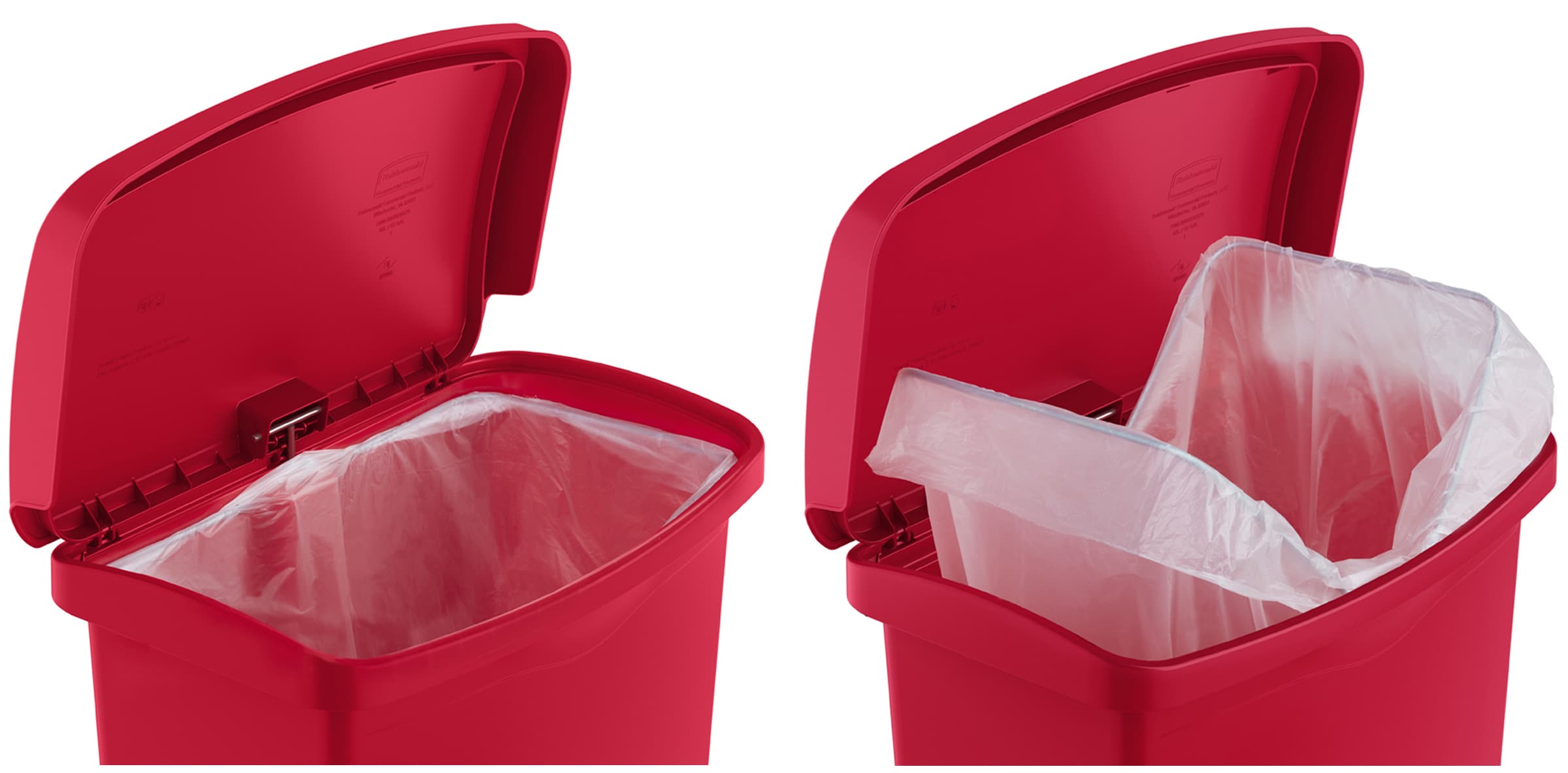 Rubbermaid Tret-Abfalleimer Slim Jim, 68 Liter, Rot