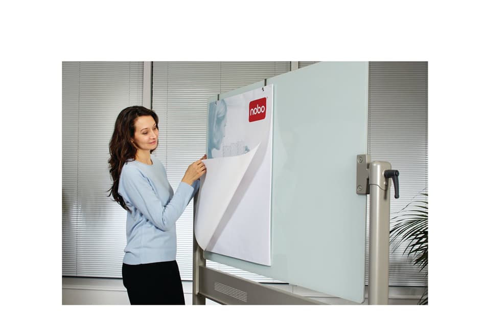 Nobo Mobile Glas-Magnettafel, (B)1.200 X (H)900 Mm, Weiß