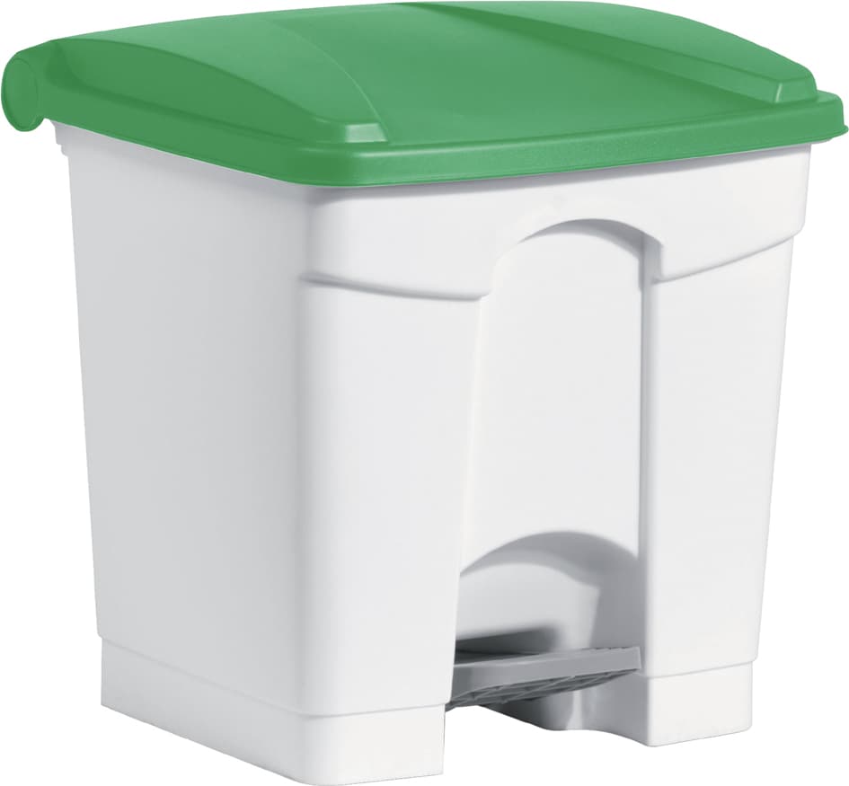 Helit Tret-Abfalleimer , The Step, , 30 Liter, Weiß/Grün
