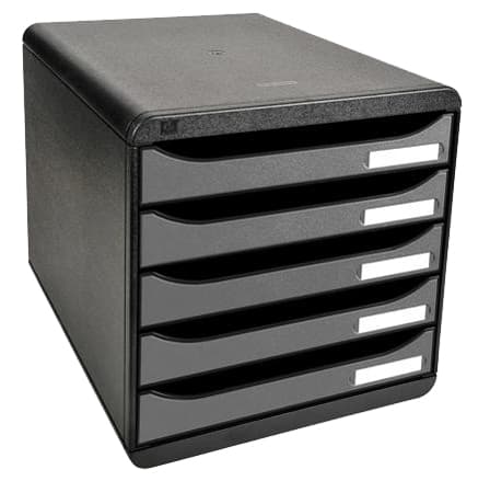 Exacompta Schubladenbox Big-Box Plus, 5 Schübe, Silber