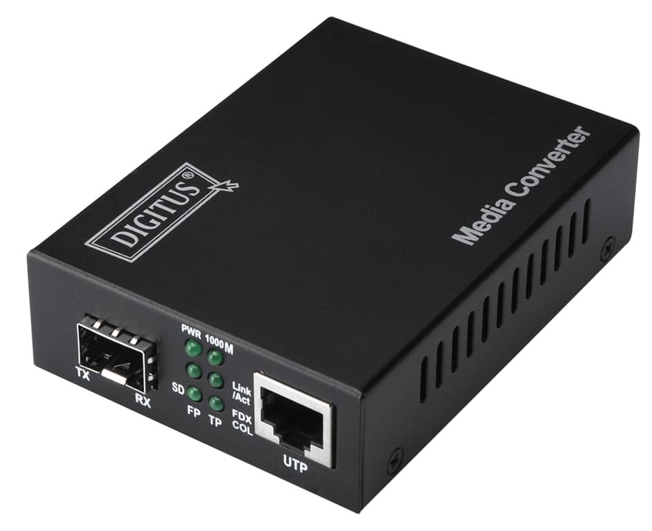 Digitus Gigabit Medienkonverter, Rj45/Sfp, Reichweite: 80 Km