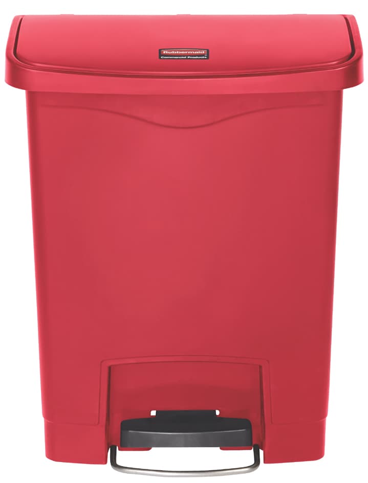 Rubbermaid Tret-Abfalleimer Slim Jim, 30 Liter, Rot