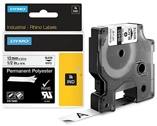 Dymo Rhino Polyester-Schriftband Schwarz/Weiß, 24 Mm X 5,5 M