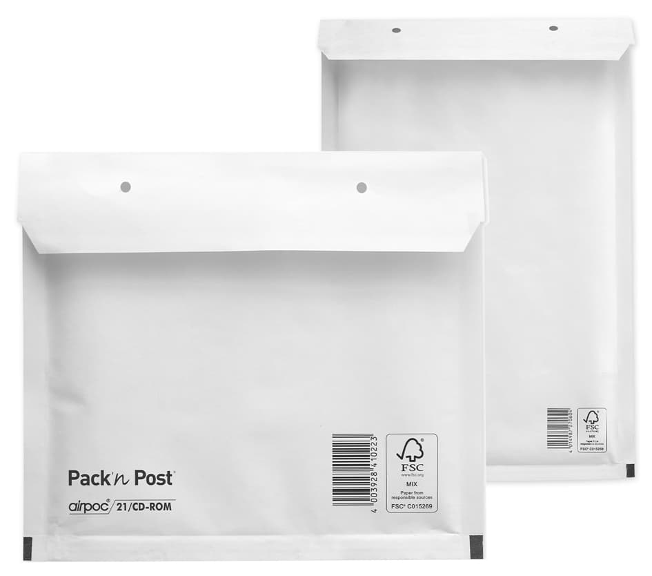 Mailmedia Luftpolster-Versandtaschen, Typ 19/I, Weiß, 36 G