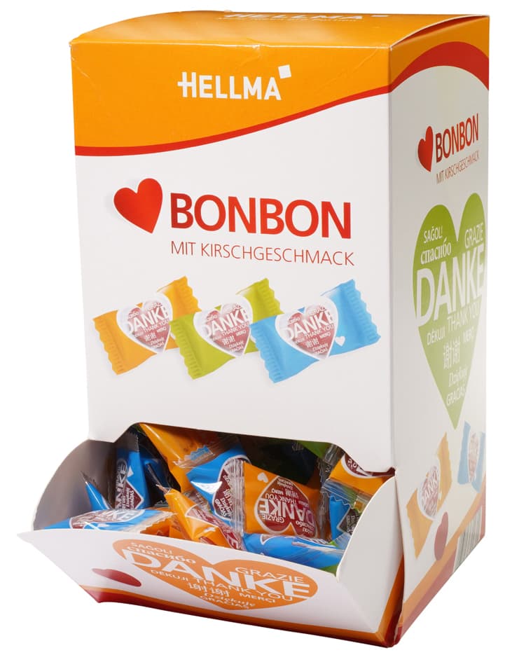 Hellma Herz-Bonbons , Danke, , Im Displaykarton